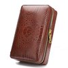 M Time C club 4-Finger Cigar Case, Cigar Humidor Portable Travel Crocodile Skin-Style Burgundy Leather Cigar Case Humidifier