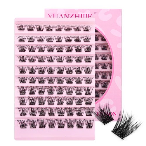 Matte Black DIY Lash Extension Lash Clusters 8-16mm Mix C Curl Mega Volume Individual Lashes Eyelash Clusters Extensions Wispy Lashes Cluster DIY at Home (0.07-C-Mix-57）