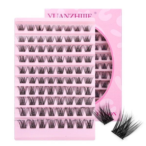 Matte Black DIY Lash Extension Lash Clusters 8-16mm Mix C Curl Mega Volume Individual Lashes Eyelash Clusters Extensions Wispy Lashes Cluster DIY at Home (0.07-C-Mix-57）