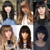 Shinon Bangs Hair Clip in Human Hair Bangs Unprocessed Fringe Hair with Temple Thick Bangs 1b Black Color