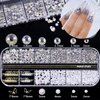 3D Acrylic Butterfly White Flowers Bear Cute Nail Charms Mixed Starry AB Crystal Rhinestones Multi Sizes Gems Stones for Nail Art DIY Jewelry Accessories Crafting