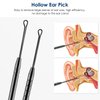 Ear Cleaning Kit,Safe Ear Wax Removal Tool,Earwax Removal Kit,Easy to Use,Painless Ear Pick,with Storage Box and Cleaning Brush (Black)