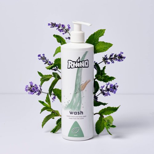 Rhino Skin Solutions All natural plant-based Castile Hand and Body Wash | Mint Uplift 16oz | Made in Oregon (3.5oz)