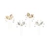 4Pcs Gold Silver Color Leaf Hair Pins Rhinestone Pearl Hair Comb Leaf U Shape Hair Fork Hair Accessory for Women Girls