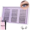ALICE Natural Lash Extension Kit Lash Clusters Kit Wispy Cluster Eyelash Extension Kit with 135pcs Clear Band C Curl 10-14mm Eyelash Clusters Lash Glue Bond and Seal