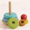 Le Toy Van – Wooden Rainbow Stacker | Girl & Boy 7 Piece Rainbow Wobbling Ring Stacker – Suitable for 18+ Months