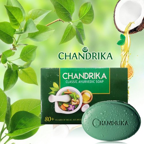 Chandrika Soap Ayurvedic Herbal And Vegetable Oil Soap - 2.64 Oz - Case Of 10