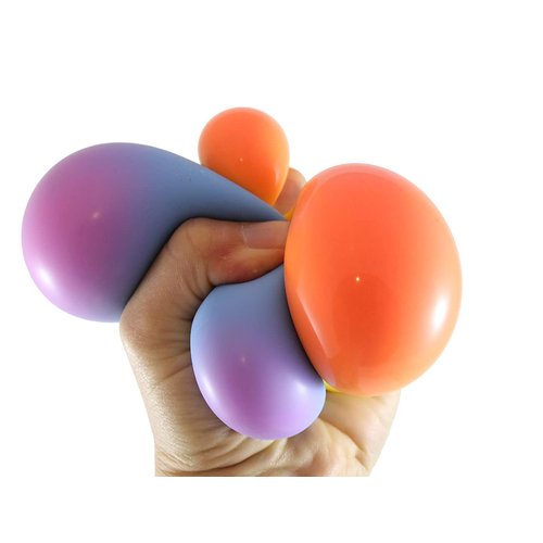 Curious Minds Busy Bags 2 Color Changing Doh Filled 2.5" Stress Balls - Shaving Cream Like Dough Filling - Squishy Gooey Shape-able Squish Sensory Squeeze Balls (2 Random Colors)