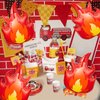 9 Pcs Fire Balloons 28 Inch Flame Balloons Decorations, Red Fire Balloons for Fireman Theme and Fire Truck Birthday Party Supplies