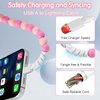 Coolden for iPhone Charger Cord 6.6 FT Charging Cable 66W iPhone Charger Fast Charging Stylish & Durable Beaded iPhone Charger Cable for iPhone 14 13 12 11 Pro Max XR XS Max iPad Pro/Air/Mini Pink