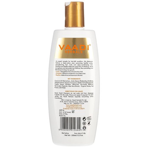 Vaadi Herbals Herbal Shampoo, ALL Natural - Suitable for All Hair Types - Pack of 2 X 11.8 Ounces (Amla Shampoo)