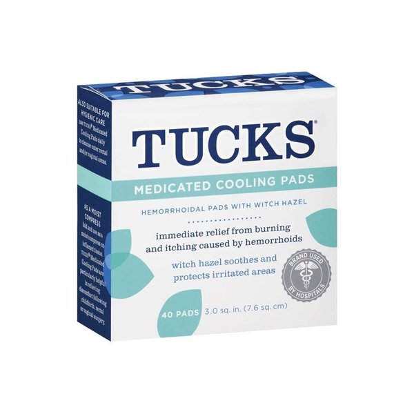 Tucks, Medicated Cooling Pads with Witch Hazel, 40 ct