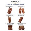 AMANCY Old Fashioned Cigar Holder Case with Outside Hygrometer,Vintage Cedar Wood Lined Portable Travel Leather Cigar Humidor Jar