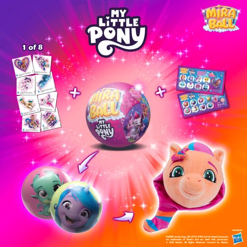 MiraBall My Little Pony Mystery Expandable Maxi Plush to UNbox, Collectible Squishy and Soft Plush with 4 Surprise, Limited Edition, Great Toy Gift for Kids Aged 3+ (1-Pack)