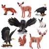 GAICOM Wild Life Woodland Jungle Animal Figure Playsets 8 PCS Bald Eagle White - Tailed Deer Squirrel Red Fox Rabbit Owl Action Figure Toys for Boys Girls Kids