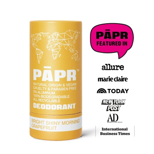 PAPR - All Natural Deodorant In a Zero Waste Paper Packaging, Bright Shiny Morning - Grapefruit