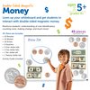 Learning Resources Double-sided Magnetic Money 45 Pieces, Ages 5+ Play Money for Kids, Pretend Play Money