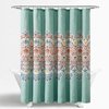 Lush Decor Boho Chic Shower Curtain, 72" x 72", Seafoam & Red