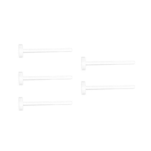 BQfife Jewelry 5Pcs 18g Clear Nose Ring Retainer Bioflex Shape Nose Rings Studs Piercing Jewelry Flat Top