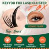 Lash Extension Kit KEYYOU Fox Family Lash Clusters Eyelash Extension Kit with Lash Bond and Seal,Tweezers,Remover for Fluffy DIY lash extension kit（HX01）