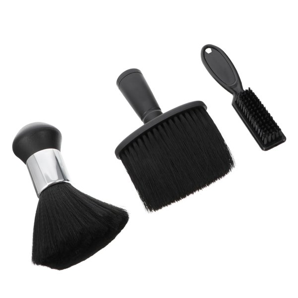 Ipetboom 3pcs Broken Hair Brush Hairbrush Cleaner Hair Duster Hair Cutting Neck Duster Hair Sweep Brush Barber Facial Cleaning Brush Hairdressing Neck Duster Plastic Comb Man Modeling, Black