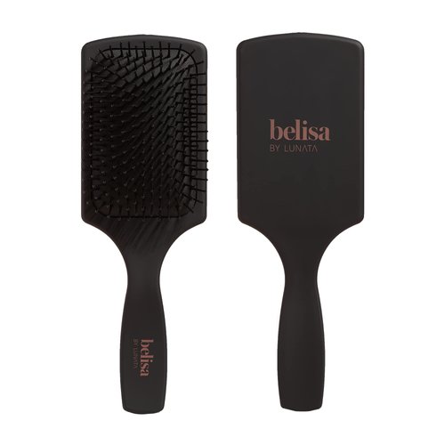 Belisa by Lunata Paddle Brush | Black - Dry/Wet Hair Brush Detangler, Detangling Brush, Travel Hair Brush, Styling Brush | Hair Brush for Thick Hair | Hair Brushes for Women, Men, Wet and Dry Hair