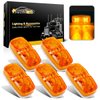 Partsam 5pcs Amber 10 LED Marker Light, Double Bullseye Marker Lights, Rectangle Clearance Lights for Trailer Truck Camper RV 12V