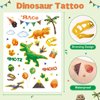 WERNNSAI Dinosaur Temporary Tattoos for Kids Girls - 6 Sheets Bronzing Styles Fake Tattoos Stickers 300+ with Alphabet Stickers Birthday Decorations Party Favors Supplies Gift for Children