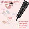 MUSILAN 3D Nail Gel Sculpting Gel Nail Art Glue for Nail Art Designs DIY Clear Builder Gel Nail Craving Sculpting Molding Gel for 3D Gel Nail Art Polish Painting Nail Drawing Gel Decoration Manicure