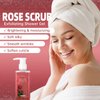 2-in-1 Body Wash & Body Scrub Rose (11.3fl.oz), Gentle Exfoliating Scrub for Deep Cleansing, Effective on Acne & Dead Skin, Brighten & Moisturize Skin Polishes