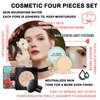 Mushroom Head Air Cushion CC Cream Full Coverage Liquid Foundation,Oil Control Concealer Lasting Moisturizing BB Cream,Loose Setting Face Powder Moisturizer Base Primer Makeup with Makeup Sponge