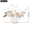 Soulshow New Handmade Ceramic Flower Wedding Hair Accessories Pearl Gold Alloy Leaf Wedding Hair Comb Bridal Hair Accessories Classical Wedding Headpiece for Bride
