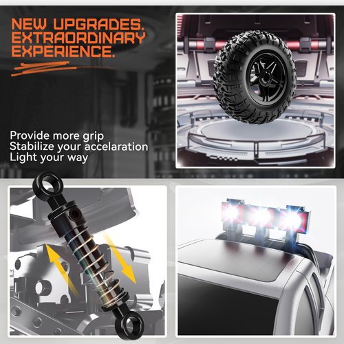 BEZGAR Rc Cars for Boys Age 8-12 -1:14 All Terrain Rc Monster Truck for Kids with Rechargeable Battery, 2.4GHz Remote Control Monster Truck, TC141 Remote Control Cars for Boys Age 4-7