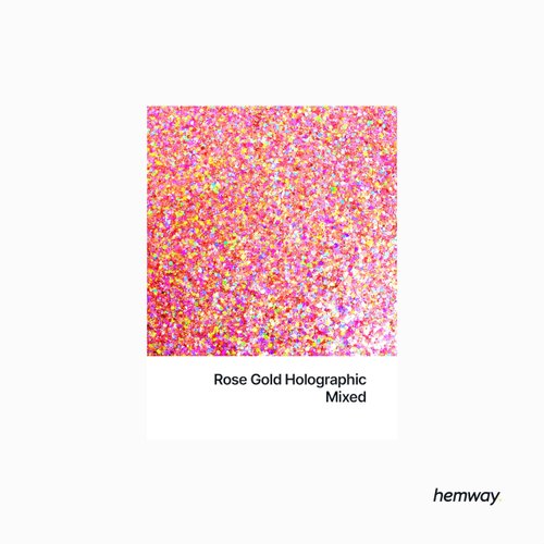 Hemway Rose Gold Holographic Mix Glitter Chunky Multi Purpose Dust Powder Arts & Crafts Wine Glass Decoration Weddings Flowers Cosmetic Face Eye Body Nails Skin Hair Festival 100g