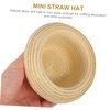 Vaguelly 1pc Doll Straw Hat Mini Straw Hat Doll Costume Accessories Hats Has Cat Sombrero Hat USA Hat Hand Knitting Straw Hat Hand-Knitted Hat Cartoon Decorate Crafts Baby Child
