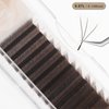 NATUHANA W Shaped Clover Eyelash Extension 3D Premade Fans 0.07mm L Curl 8-14 Mixed Tray Volume Lash Cluster W Lashes Supplies Lash Extensions (3D brown;0.07 L, 8-14 MIX)