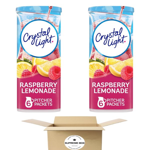 Crystal Light Raspberry Lemonade Iced Tea Artificially Flavored Powdered Drink Mix 12-Quart - Pack of 2