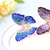 1 Piece Crystal Rhinestones Butterfly Hair Claw Clip Metal Jaw Claw Hair Clip Small Butterfly Design Bow Hair Claw Gripper for Girl Women Metal Butterfly Hair Clips(Blue)