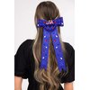 Boderier 4th of July Bows for Girls American Flag USA Hair Bow Clips Jeweled Patriotic Ribbon Hair Clips Independence Day Hair Accessories Fourth of July Party Favors USA Blue
