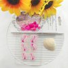 Rose Pink Press on Toenails Short Square Fake Toe Nails with Colorful Swirls Designs Cute Toenail Press ons Summer False Toenails Glossy Full Cover Artificial Stick on Nails for Women 24Pcs