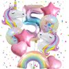 Unicorn Balloons Unicorn Birthday Party Decorations for Girls Foil Balloons Set Macaron and Rainbow Balloon Wedding Baby Shower Party Supplie (number 5)