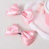 Pink Satin Hair Bow Clips, Christmas Valentine School Hairpins with Heart Rhinestones,Handmade Bowknot Hair Accessories for Kids Girls New Year Decor