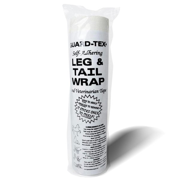 Guard-Tex White Leg & Tail Wrap - 3" x 30 Yards Self Adhesive Waterproof Vet Wrap for Horses, Dogs & Other Animals - Cohesive Vet Tape, Pet Bandage, and Wound Wrap