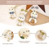 Crochet Bunny Rattle for Baby, Soft Baby Rattle Toys Wooden Ring Rattle for Toddlers Cute Rattle Toy Boy Girl First Rattle Gift Perfect Baby Shower Gift for Moms & Babies, #3 Bunny