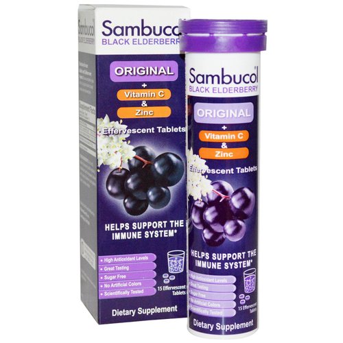 Sambucol Immune Plus Vitamin C and Zinc Effervescent Tablets, 15 Count