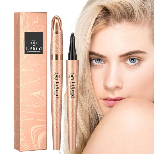 Eyebrow Microblade Pencil, 3D Waterproof Eye Brow Contouring Pen, 4-Tipped Precise Brow Pen, Natural Fine Stroke Magic Makeup Eyebrow Pencils Gifts for Women Mom Sisters Friend Coworker