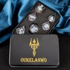 OUKELANWO Liquid Core Koi Fish DND Dice Set D&D with Box, 7Pcs Sharp Edge Resin Dungeons and Dragons Polyhedral Role Playing Gaming Dice, Ocean RPG D and D D20 D12 D10 D8 D6 D4 Dice