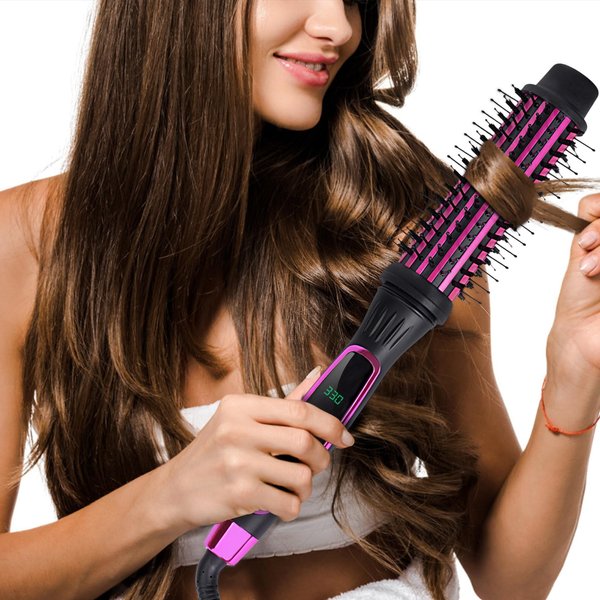 Thermal Brush Curling Iron: Heated Round Styling Brush with 5 Heat Temps Hot Ionic Curler