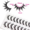 Losha Lashes Spiky False Eyelashes 16mm Wispy Manga Lashes Natural Wet Look 10 Pairs Reusable Fake Eye Lashes Pack (01)