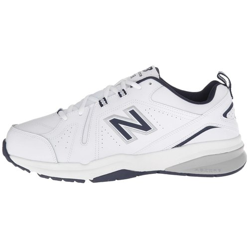 New Balance Men's 608 V5 Casual Comfort Cross Trainer, White/Navy, 10.5 Wide